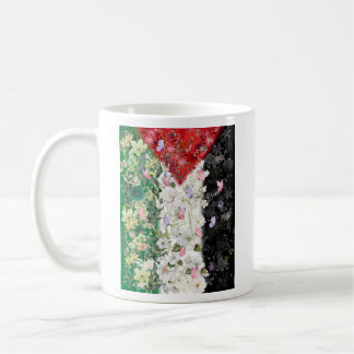 Caneca De Café Mapa Floral da Palestina - Camiseta do Mapa Livre