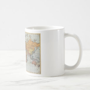 Caneca De Café Mapa Geral Vintage do Mundo