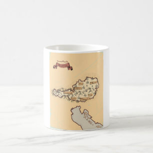 Caneca De Café Mapa ilustrado vintage da Áustria