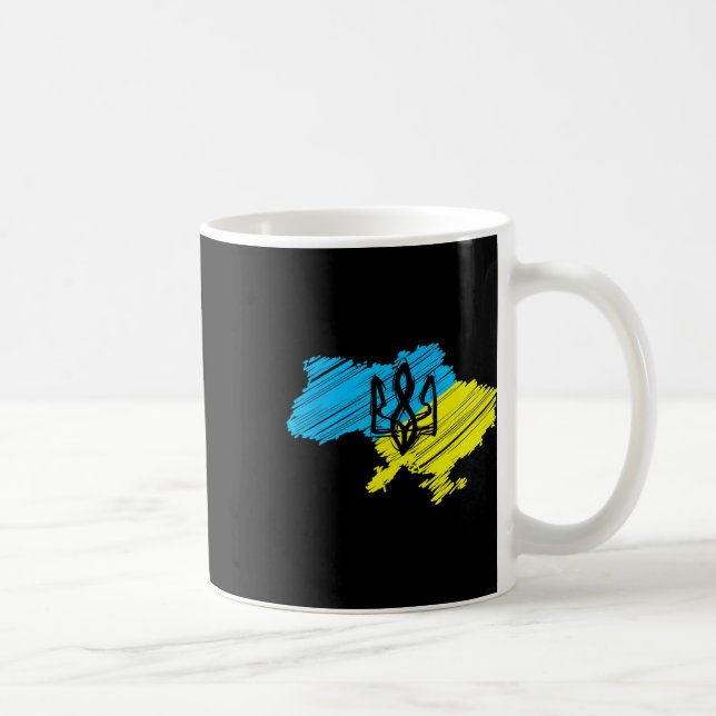 Caneca De Café Mapa Incrível da Ucrânia - Bandeira da Ucrânia (Direita)