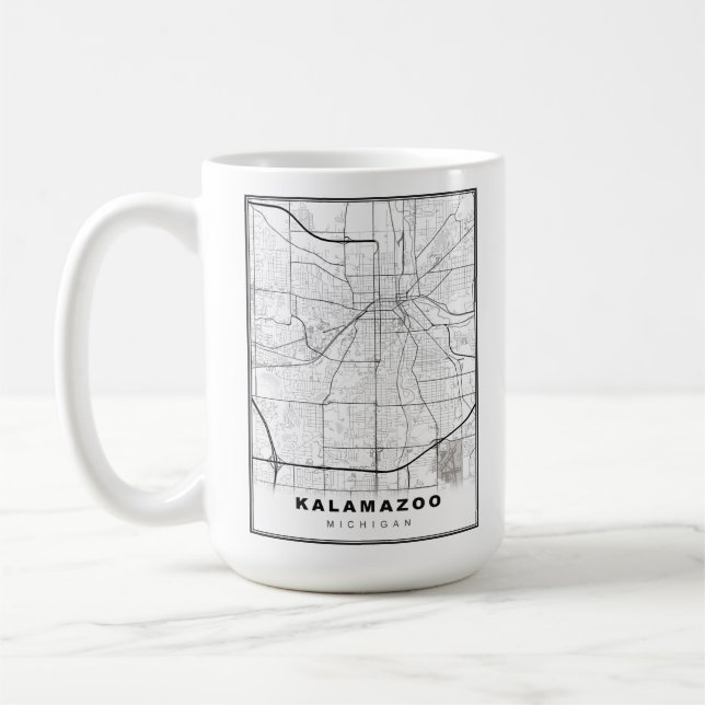 Caneca De Café Mapa Kalamazoo (Esquerda)