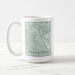 Caneca De Café Mapa Minimalista da Cidade de Bengaluru Índia
