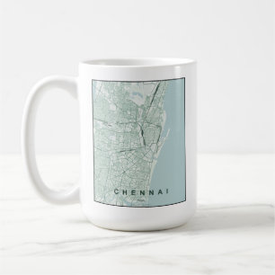 Caneca De Café Mapa Minimalista da Cidade de Chennai Índia