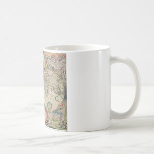 Caneca De Café Mapa Mundial Antiquado