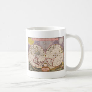 Caneca De Café Mapa Mundial Antiquado