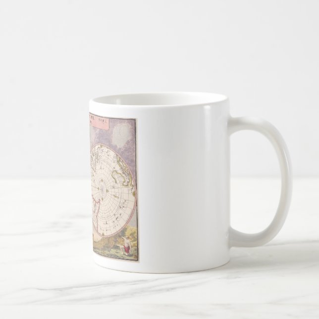 Caneca De Café Mapa Mundial Antiquado (Direita)