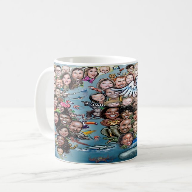 Caneca De Café Mapa Mundial da Paz (Frente Esquerda)