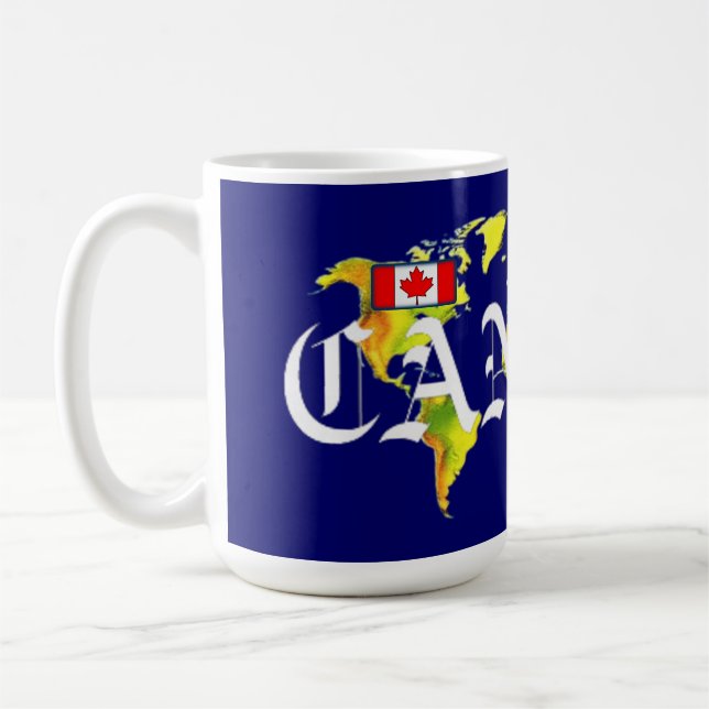 CANECA DE CAFÉ MAPA MUNDIAL DO CANADÁ (Esquerda)