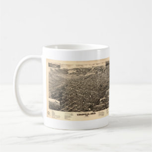 Caneca De Café Mapa pictórico do vintage de Leadville CO (1882)