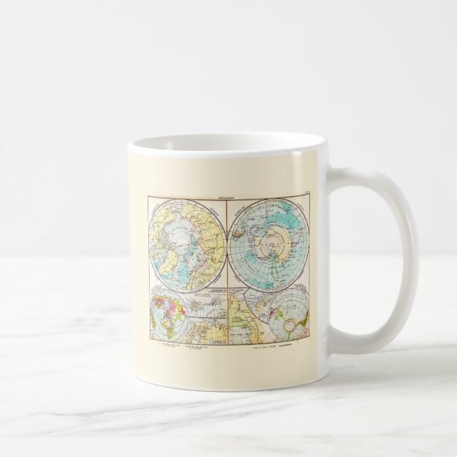 Caneca De Café Mapa Polar de Língua Alemã (Direita)