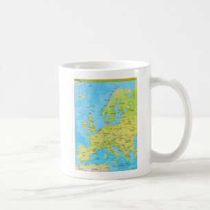 Caneca De Café Mapa regional geopolítico de Europa