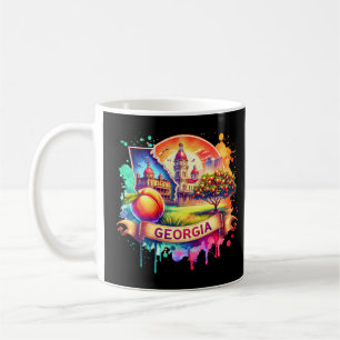 Caneca De Café Mapa Retro Georgia - Mapa Vintage usa