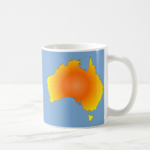 Caneca De Café Mapa Sunny Austrália