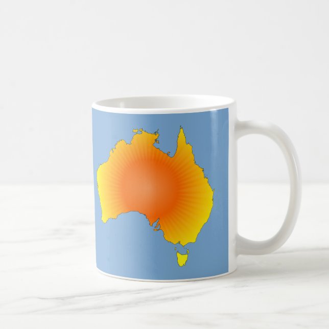 Caneca De Café Mapa Sunny Austrália (Direita)
