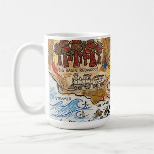 Caneca De Café Mapa Turístico Detalhado de Santa Cruz – Marco Cos