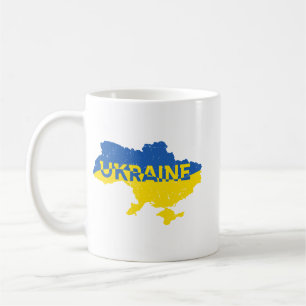 Caneca De Café Mapa ucraniano com inscrição Ucrânia. Ucrânia