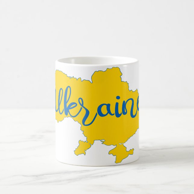 Caneca De Café Mapa ucraniano e letras (Centro)