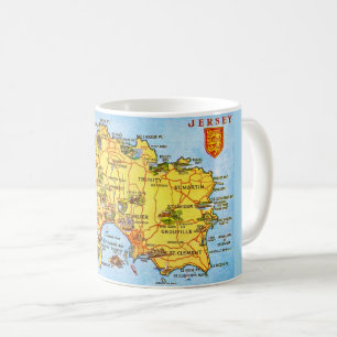Caneca De Café Mapa Vintage de Jersey