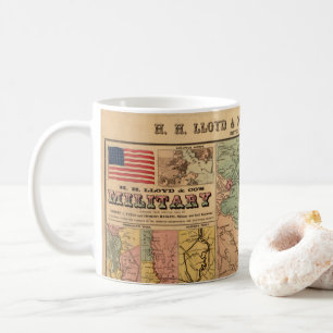 Caneca De Café Mapas Estratégicos Militares da Guerra Civil Vint