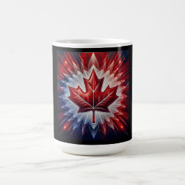 Caneca De Café Maple Leaf Canadian Flag Fractal