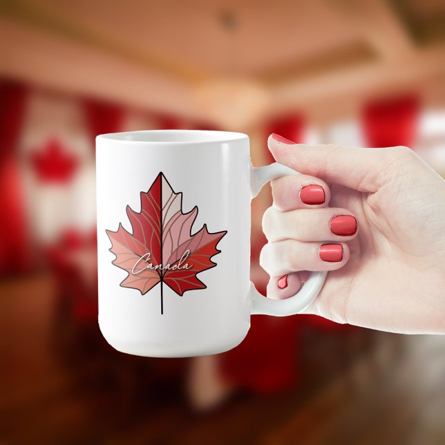 Caneca De Café Maple Leaf Contemporâneo Canadense ID1071 (Criador carregado)