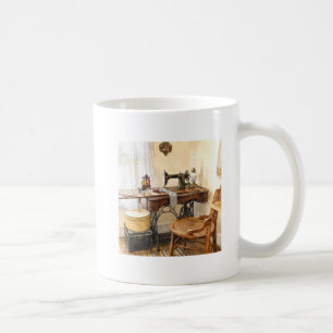 Caneca De Café Máquina de Costura e Carousel de Linha
