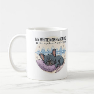 Caneca De Café Máquina de Ruído Branco Adesivo Frenchie
