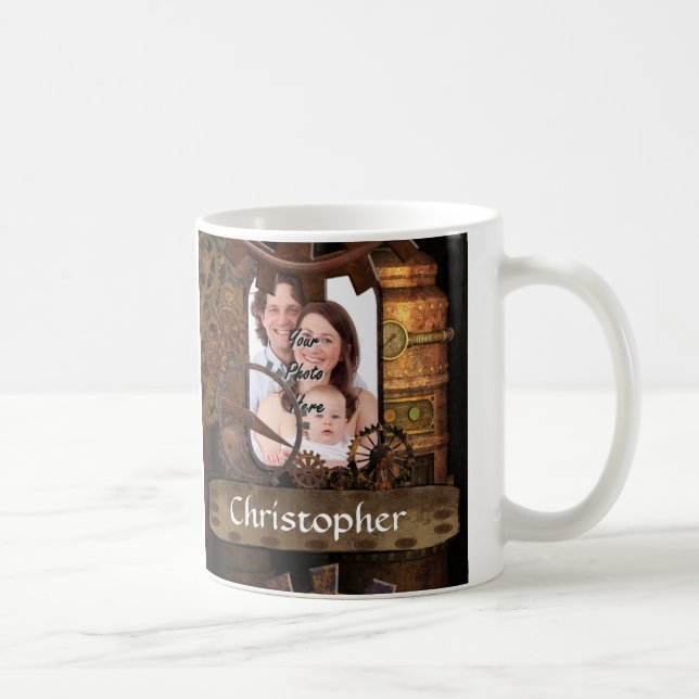 Caneca De Café Maquinaria personalizada do steampunk (Direita)