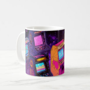 Caneca De Café Máquinas de Arcade Retrô