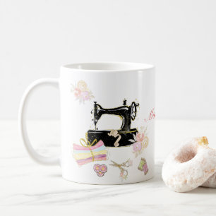 Caneca De Café Máquinas de costura por safra e Tecido