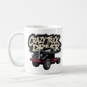 Caneca De Café "Maquinista Louco Vintage Design de Semicaminhões