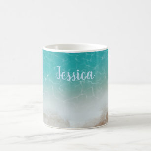 Caneca De Café Mar e Praia de Cima Personalizado