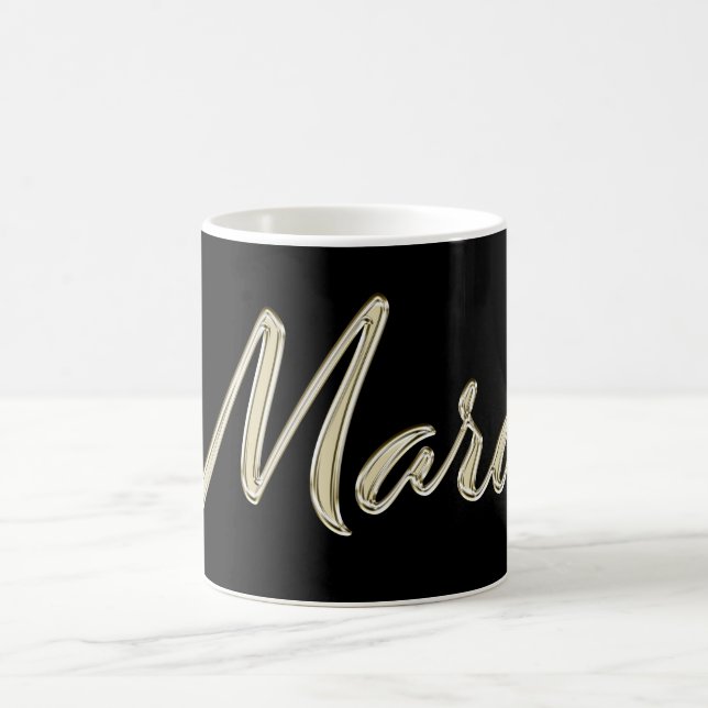 Caneca De Café Mara white gold Handwriting Tasse Kaffeetasse (Centro)