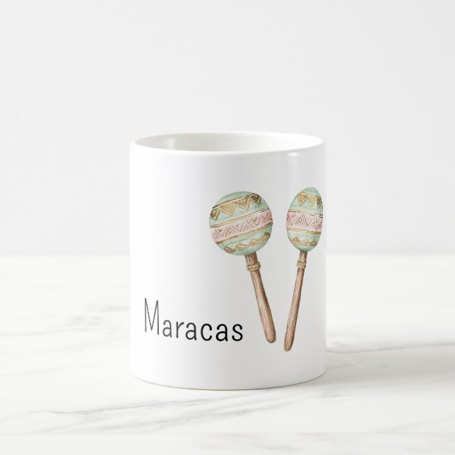 Caneca De Café Maracas Mexicanas Rosa Verde Dourado (Centro)