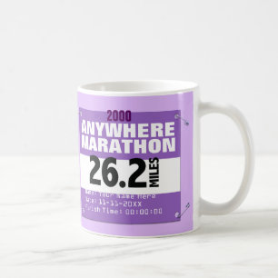 Caneca De Café Maratona personalizada do roxo em qualquer lugar,