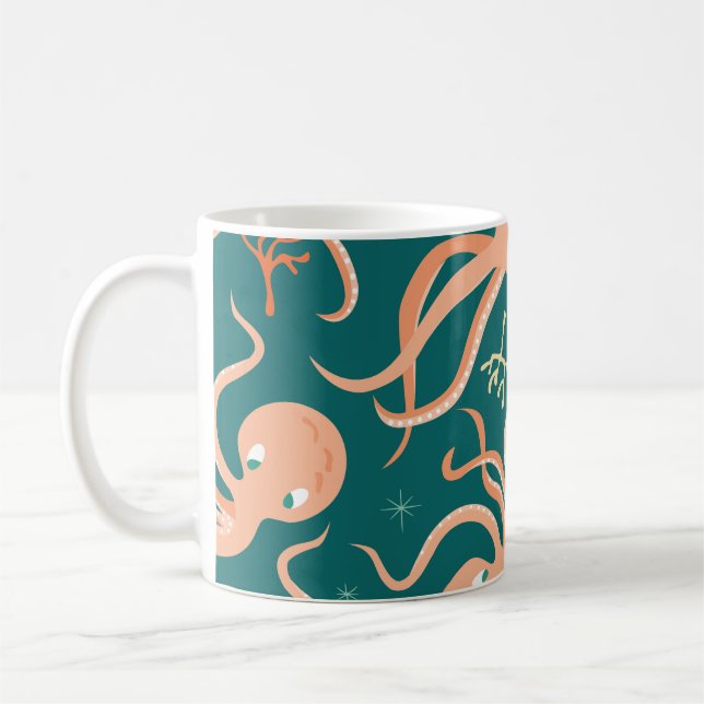 Caneca De Café Maravilhas Submarinas: Dança Octopus Starfish (Esquerda)