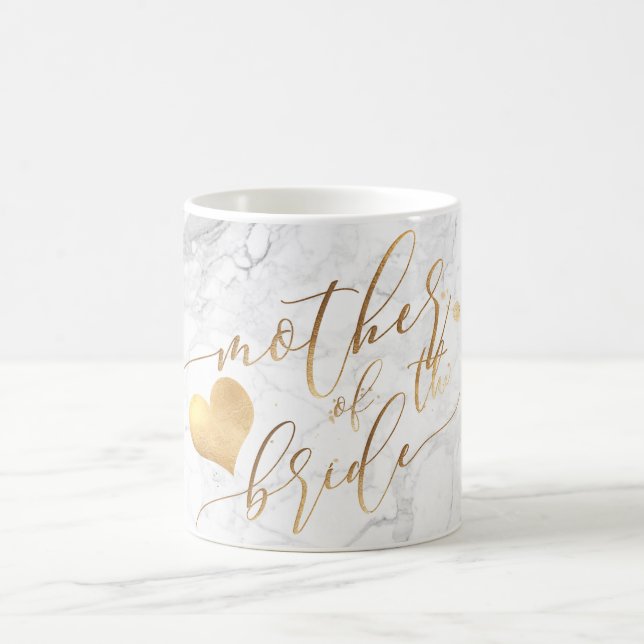 Caneca De Café Marble de Script Dourado PixDezines (Centro)