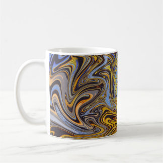 Caneca De Café Marble Forms – Blue & Gold Ceramic Mug
