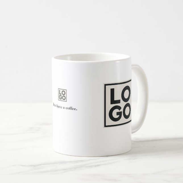 Caneca De Café Marca de Logotipo Empresarial Personalizada (Frente Esquerda)