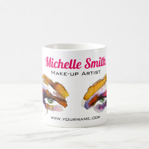 Caneca De Café Marca de maquiagem de olhos cor-de-rosa-d'água