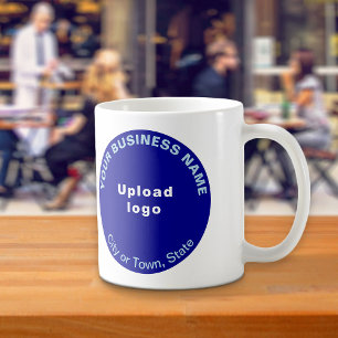 Caneca De Café Marca de negócios azul redonda em Mug