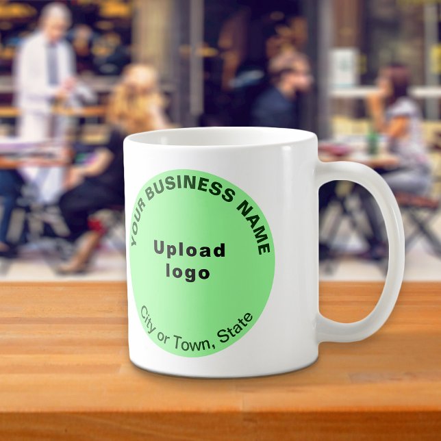 Caneca De Café Marca empresarial leve e rodada sobre Mug (Light green round business brand on mug)