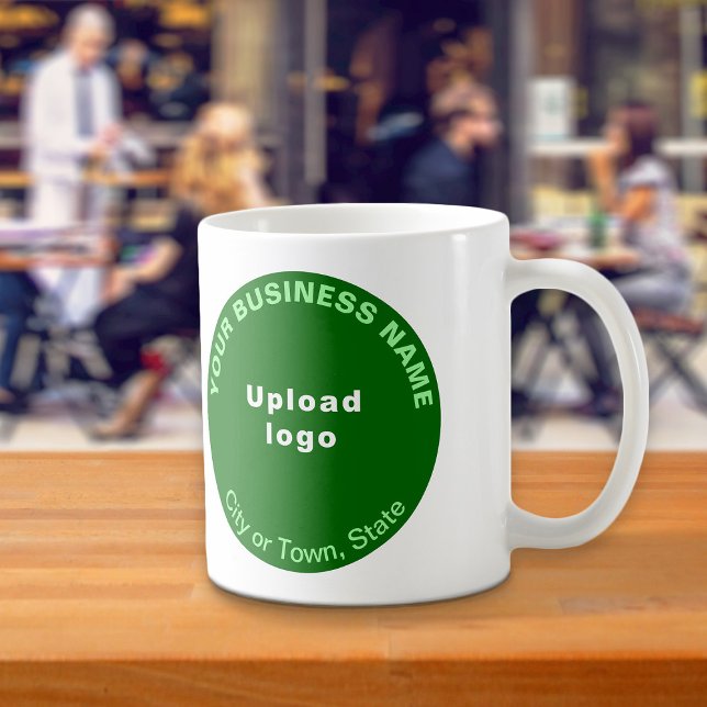 Caneca De Café Marca empresarial verde redonda em Mug (Green round business brand on mug)