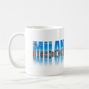 Caneca De Café Marca Milão, composta por linha do horizonte de Mi