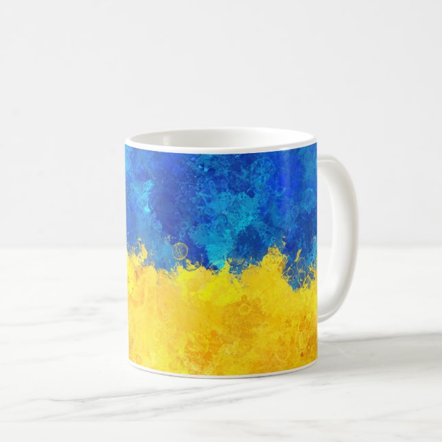 Caneca De Café Marca Watercolor art Ucraniano (Frente Esquerda)