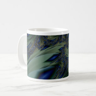 Caneca De Café Marcado Quebra de arte frontal verde e azul