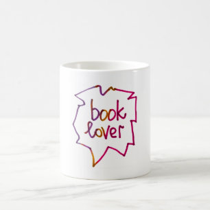 Caneca De Café Marcador de frase de amante de livro, handletting