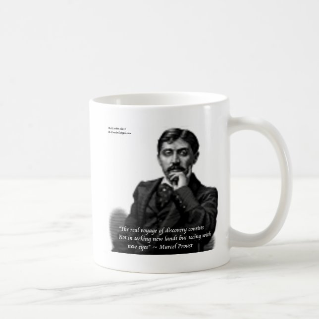 Caneca De Café Marcel Proust e citação famosa (Direita)