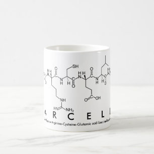 Caneca De Café Marcella peptide name mug