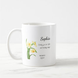 Caneca De Café March Daffodil Personalized Birthday